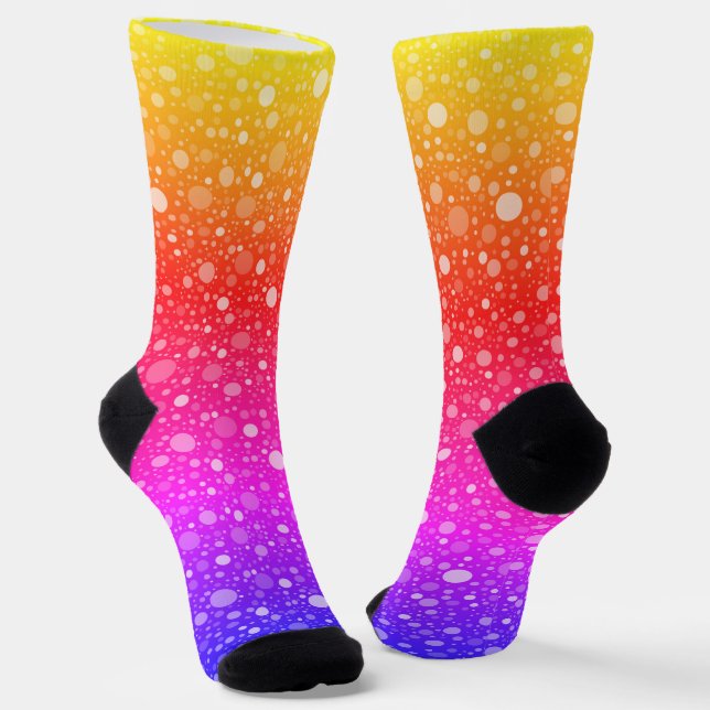 Chaussette Motif à points de couleurs néon (Angulaire)