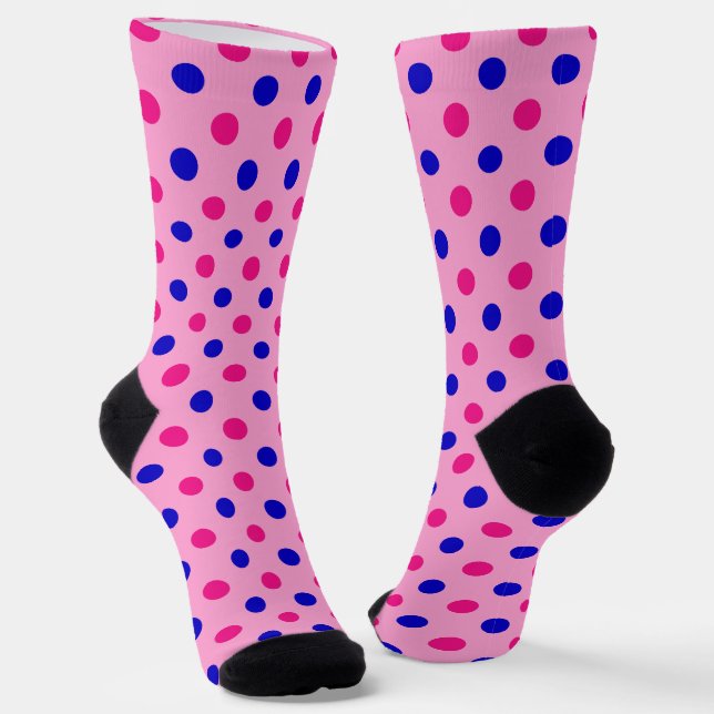 Chaussette Motif à pois rose bleu rose (Angulaire)