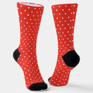 Chaussette Motif à pois sur fond rouge sans couture
