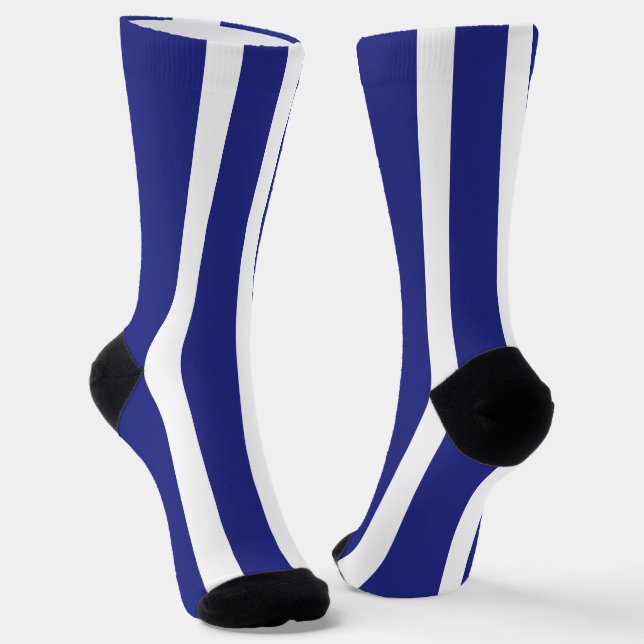 Chaussette Motif à rayures bleu et blanc marine (Angulaire)