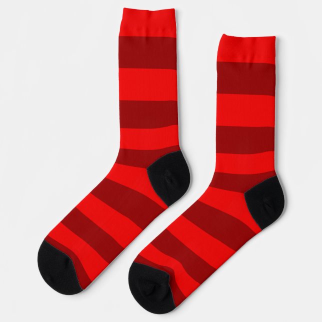 Chaussette Motif à rayures bordeaux rouges (Gauche)