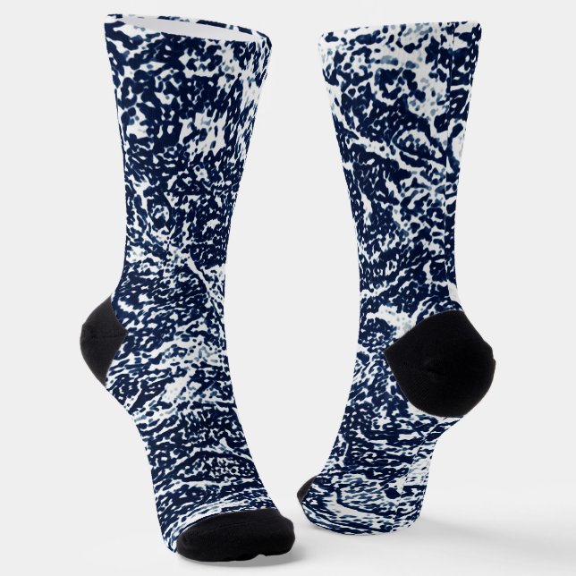 Chaussette Motif Abstrait bleu foncé (Angulaire)