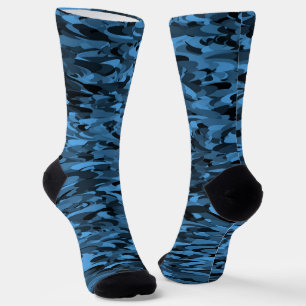 Chaussette Motif Abstrait Bleu Noir