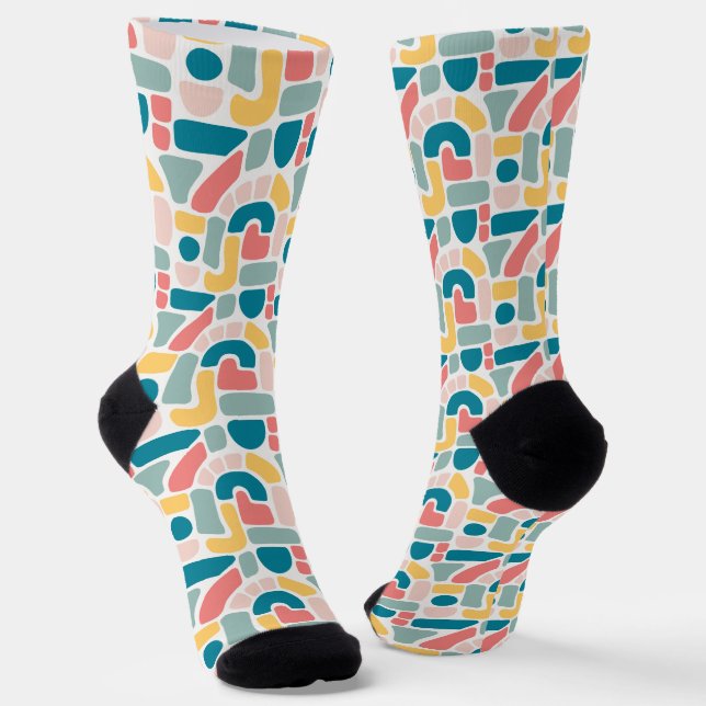 Chaussette Motif Abstrait coloré (Angulaire)