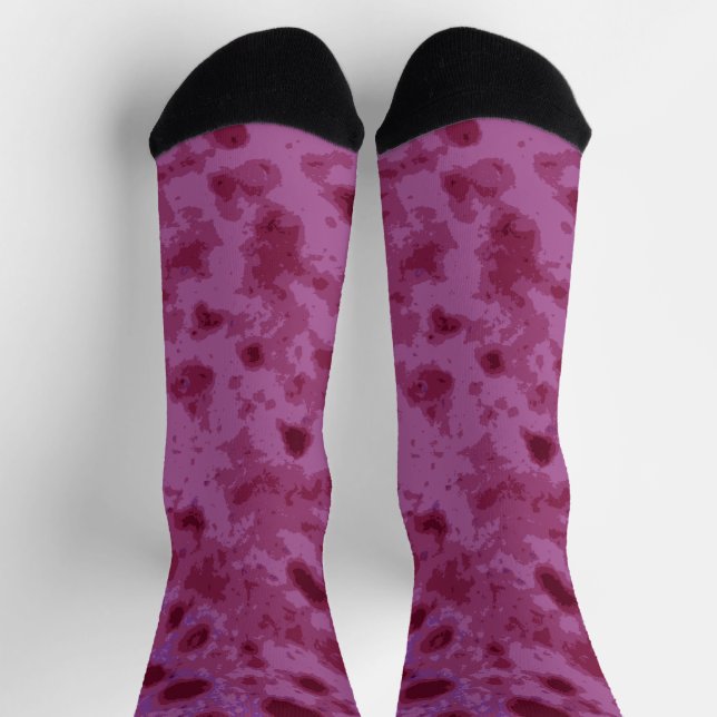 Chaussette Motif abstrait en détresse violet et rose (Haut)