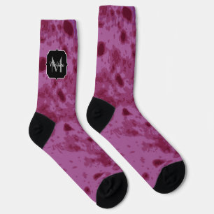 Chaussette Motif abstrait en détresse violet rose