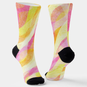 Chaussette Motif Abstrait Ondulé Vibrant