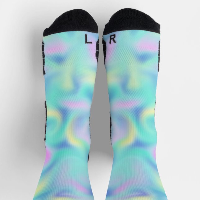 Chaussette Motif Abstrait Pretty Pastel Swirls (Haut)