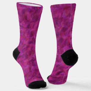 Chaussette Motif Abstrait Sans Couture Rose Rouge Violet