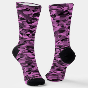 Chaussette Motif Abstrait Violet Noir