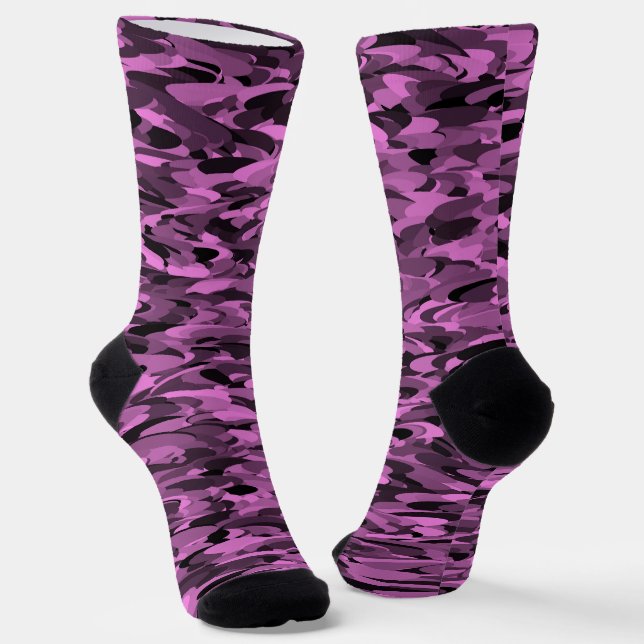 Chaussette Motif Abstrait Violet Noir (Angulaire)