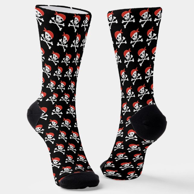Chaussette Motif amusant de crâne et d'os de pirate (Angulaire)