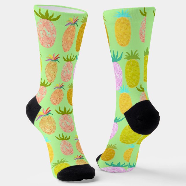 Chaussette Motif ananas citron vert juteux (Angulaire)
