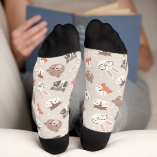 Chaussette Motif animal de bois mou