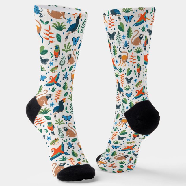 Chaussette Motif animal de la forêt tropicale (Angulaire)