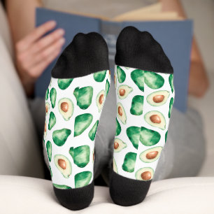 Chaussette Motif Aquarelle Avocado