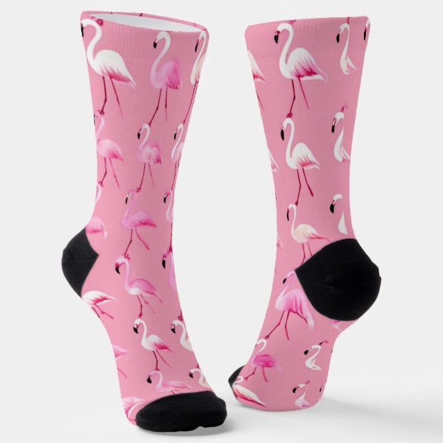 Chaussette Motif Aquarelle Flamant rose rose Paradise (Angulaire)