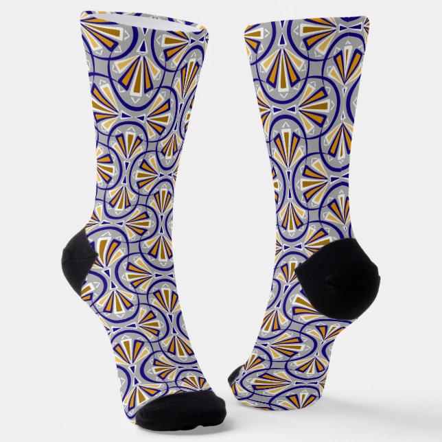 Chaussette Motif art déco coloré. (Angulaire)
