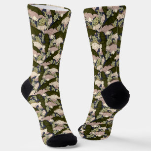 Chaussette Motif Art Nouveau vintage de chauves-souris et de