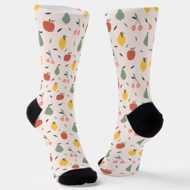 Chaussette Motif aux fruits mignons (Angulaire)