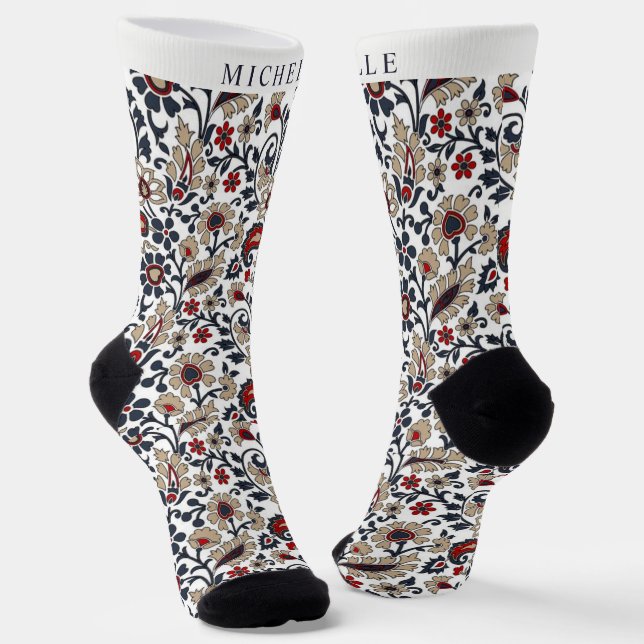 Chaussette Motif blanc bleu gris bleu blanc (Angulaire)