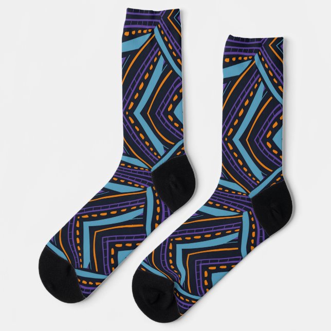 CHAUSSETTE MOTIF BLEU (Gauche)