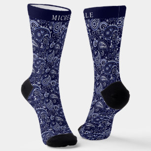 Chaussette Motif bleu marine foncé sur mesure