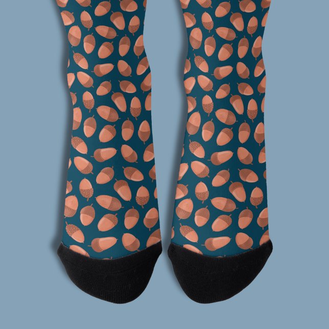 Chaussette Motif Blue Acorn (Acorn pattern socks)