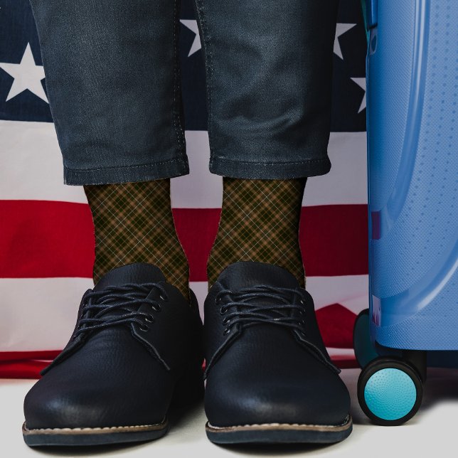 Chaussette Motif Brown foncé Tartan À damiers Vintage (Créateur téléchargé)