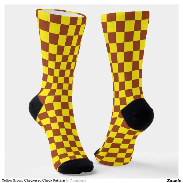 Chaussette Motif Brown  jaune (Créateur téléchargé)