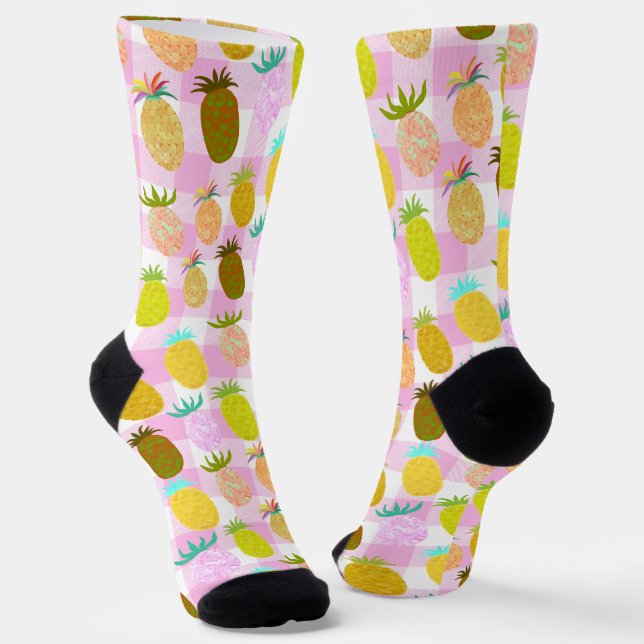 Chaussette Motif Bubble Gum Ananas Juteux (Angulaire)