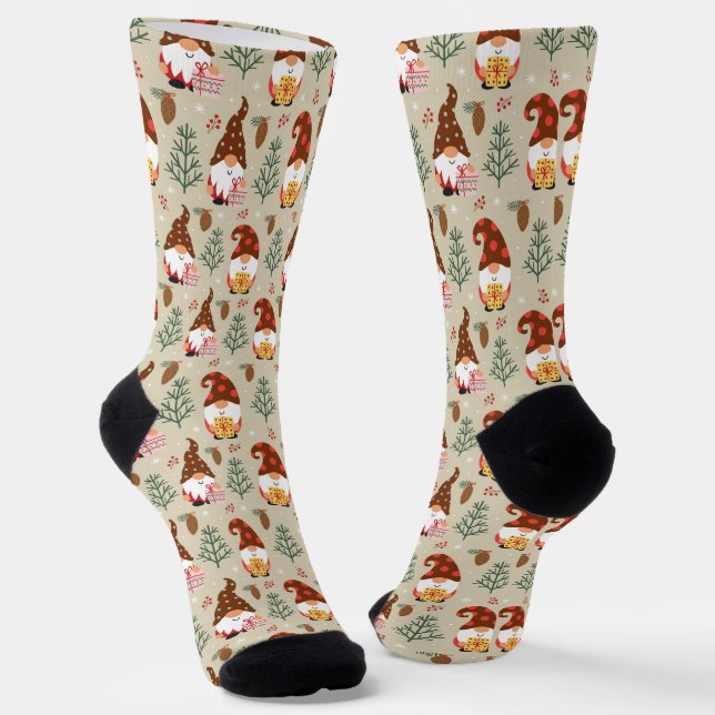 Chaussette Motif cadeau Noël Gnomes (Angulaire)