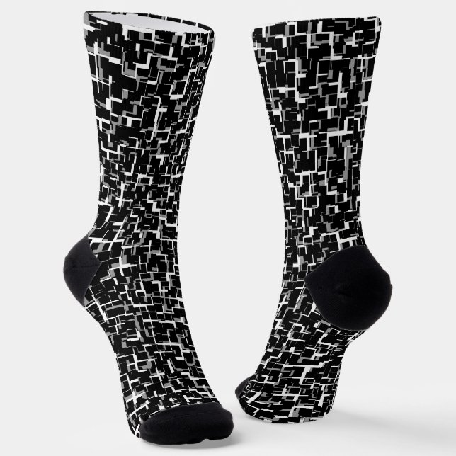 Chaussette Motif camouflage numérique noir blanc (Angulaire)