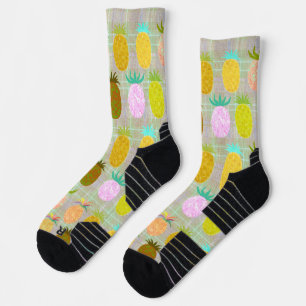 Chaussette Motif carreau ananas juteux