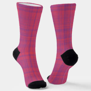 Chaussette Motif carreaux rouge violet