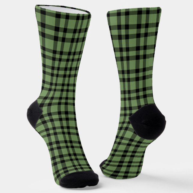 Chaussette Motif carreaux vert noir (Angulaire)