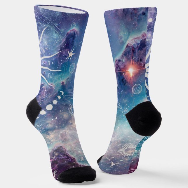 Chaussette Motif céleste bleu violet (Angulaire)