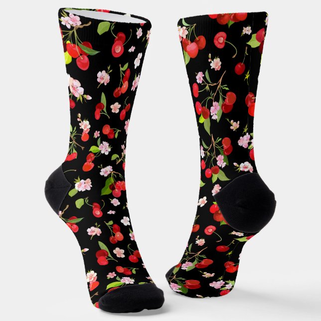 Chaussette Motif cerise 1 (Angulaire)