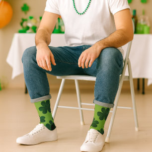 Chaussette Motif chanceux trèfle irlandais Saint-Patrick