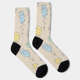 Chaussette Motif Chat Ballon Minimaliste Mignon pour Enfants