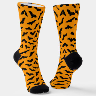 Chaussette Motif Chauve-Souris Orange Halloween