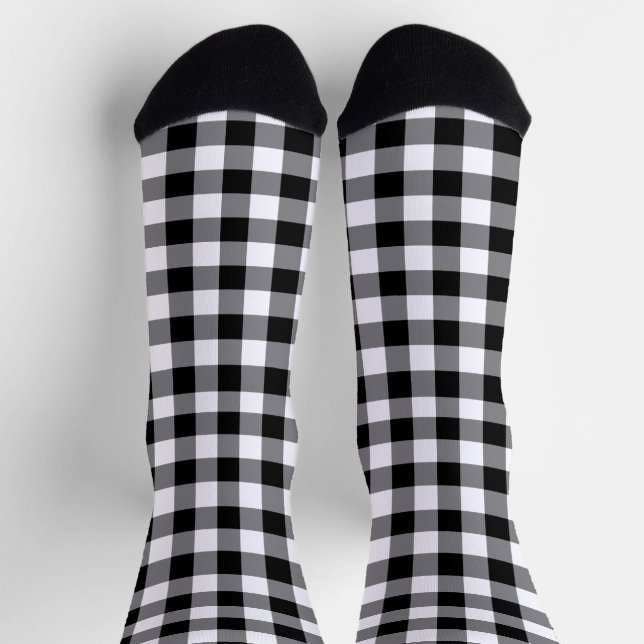 Chaussette Motif chèque En vichy noir blanc (Haut)
