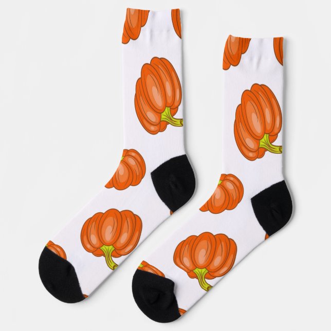 Chaussette motif citrouille (Gauche)