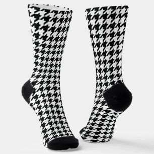 Chaussette Motif classique en Houndstooth : Noir & Blanc Vint