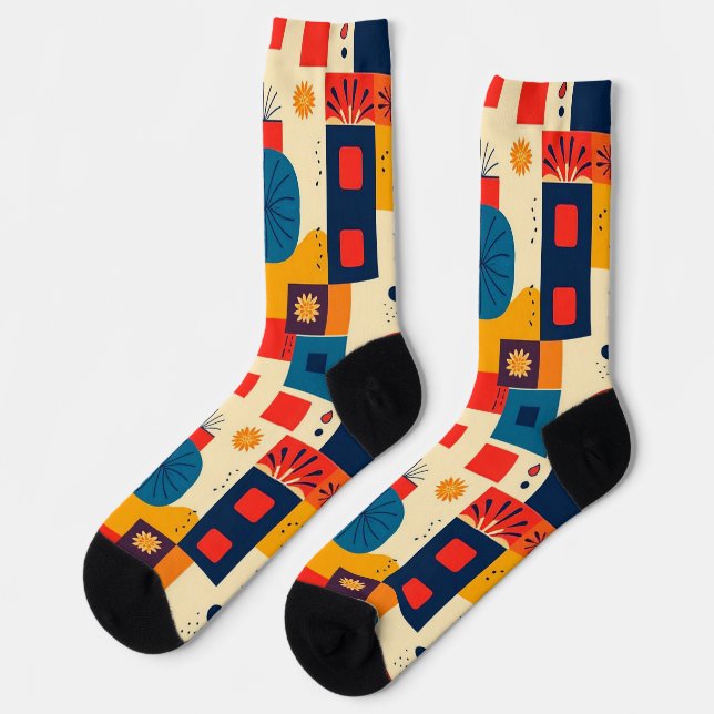 Chaussette Motif coloré abstrait (Gauche)