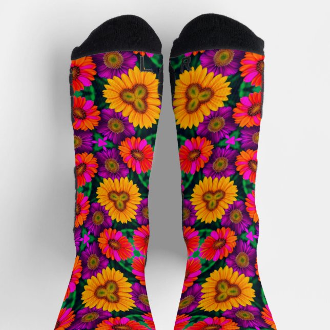 Chaussette Motif coloré Daisy Bouquet (Haut)