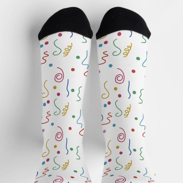 Chaussette Motif Confetti de la fête colorée (Haut)