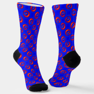 Chaussette Motif COOL bleu et rouge