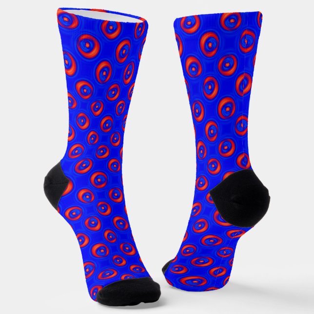 Chaussette Motif COOL bleu et rouge (Angulaire)