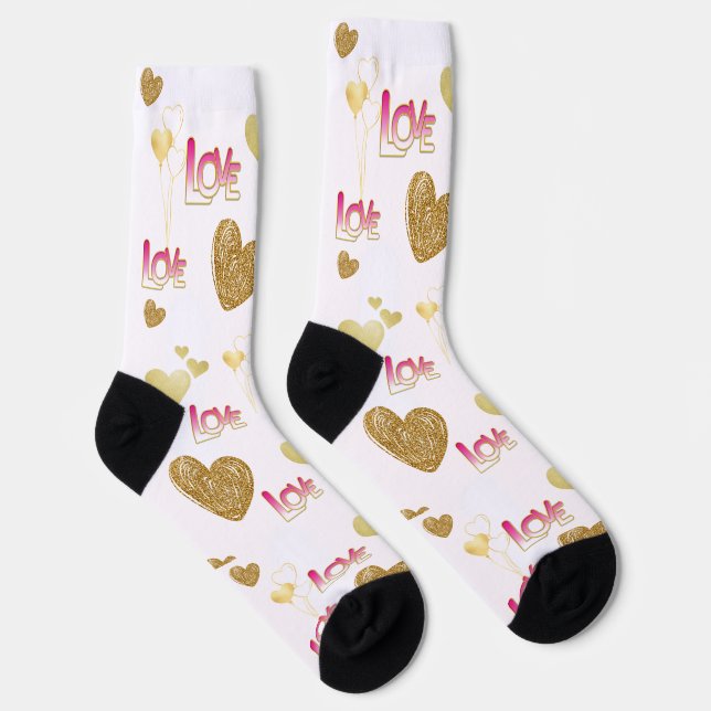 Chaussette motif corazones (Droite)